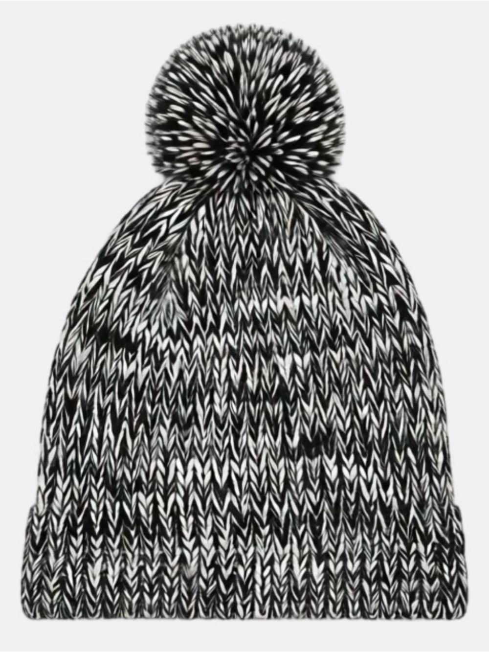 Black & White Pom Knit Beanie